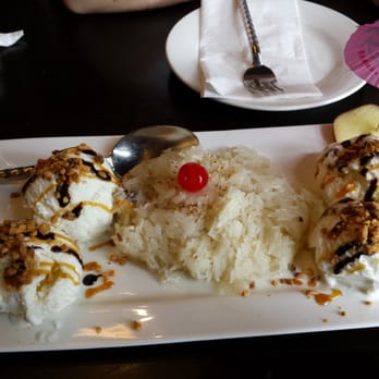 Panvimarn Thai Cuisine - Coconut ice cream and rice - Thai Near Me - Long Beach, California