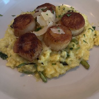 Café Lily - Scallops over risotto - Mediterranean Near Me - Decatur, Georgia Café Lily - Scallops over risotto - Mediterranean Near Me - Decatur, Georgia