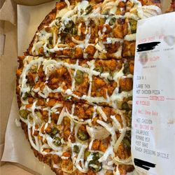 Donatos Pizza - Receipt ON our pizza, inside the box