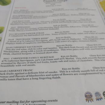Pasando Tiempo Winery and Vineyards - front of wine menu - Wineries Near Me - Corrales, New Mexico Pasando Tiempo Winery and Vineyards - front of wine menu - Wineries Near Me - Corrales, New Mexico