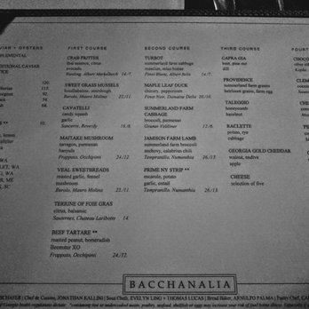 Bacchanalia - Menu - New American Near Me - Atlanta, Georgia Bacchanalia - Menu - New American Near Me - Atlanta, Georgia