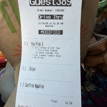 Panera Bread - They got it right on the printout but totally wrong when given to me, complete with bad attitude. - Salad Near Me - Santa Fe, New Mexico