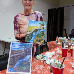 Arts in Bartlett Center for the Arts - Bob Ross style acrylic painting class led by Stella