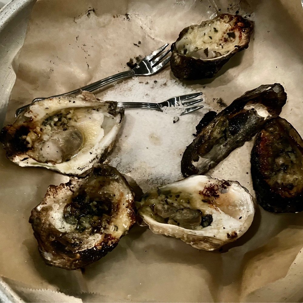 Lure Fish House - Fire roasted oysters-this is exactly how they looked when brought to the table burnt (1 solid edible oyster) - Seafood Near Me - Ventura, California Lure Fish House - Fire roasted oysters-this is exactly how they looked when brought to the table burnt (1 solid edible oyster) - Seafood Near Me - Ventura, California