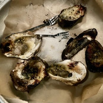 Lure Fish House - Fire roasted oysters-this is exactly how they looked when brought to the table burnt (1 solid edible oyster) - Seafood Near Me - Ventura, California Lure Fish House - Fire roasted oysters-this is exactly how they looked when brought to the table burnt (1 solid edible oyster) - Seafood Near Me - Ventura, California