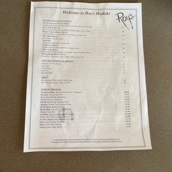 Roy's Waikiki - Menu - Hawaiian Near Me - Honolulu, Hawaii