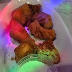 Salud - Catfish bites for $13. No fries or onion rings included