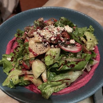 Oleana Restaurant - Fatoush Salad & Beet Hummus - Turkish Near Me - Cambridge, Massachusetts
