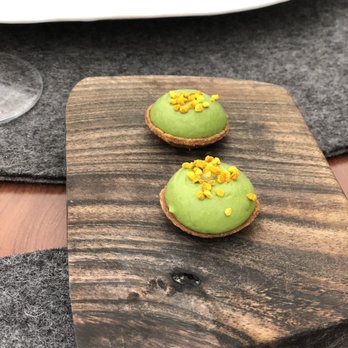 Aubergine - Anchovy and artichoke amuse bouche - New American Near Me - Carmel, California