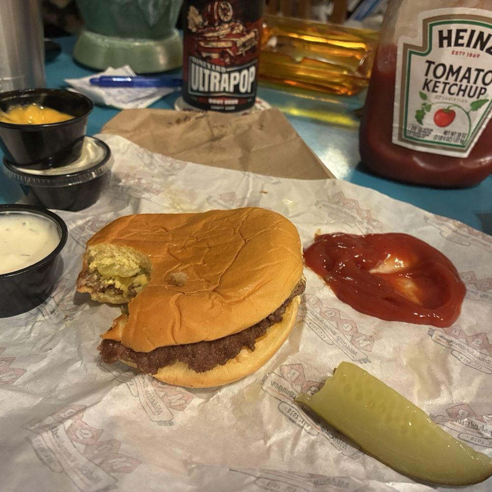 Midcity Smashedburger - Jr smashy boi w pickles, ranch nacho cheese and ketchup - Burgers Near Me - Portland, Oregon Midcity Smashedburger - Jr smashy boi w pickles, ranch nacho cheese and ketchup - Burgers Near Me - Portland, Oregon