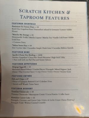Menu photo 5 Scratch Kitchen and Taproom Cary, NC