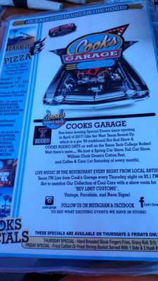Menu photo 2 Cook's Garage Lubbock, TX Menu photo 2 Cook's Garage Lubbock, TX