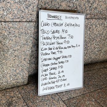 Howard’s - Menu for the day - Desserts Near Me - Honolulu, Hawaii