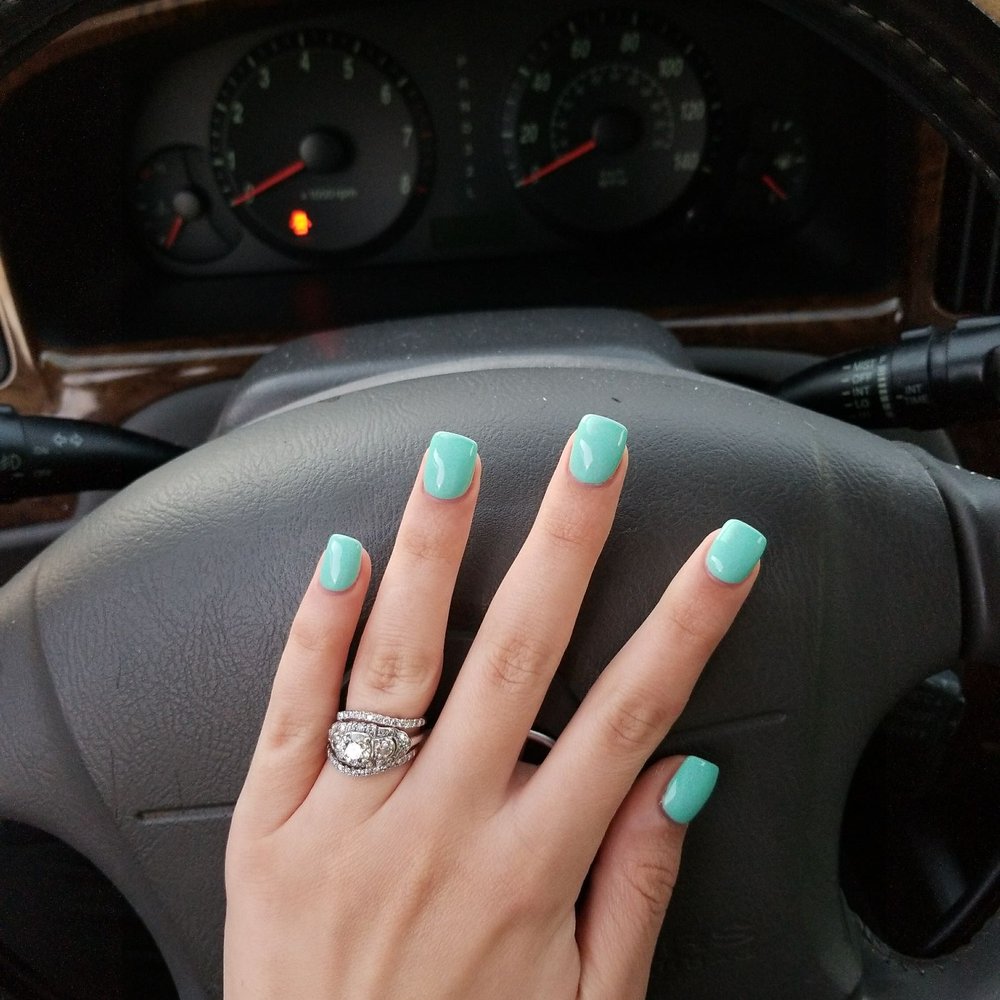 KB Nails - Color is mint. I absolutely LOVE these nails and wouldn't be mad if they were permanently like this. - Nail Salons Near Me - Sacramento, California KB Nails - Color is mint. I absolutely LOVE these nails and wouldn't be mad if they were permanently like this. - Nail Salons Near Me - Sacramento, California