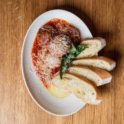 Prima Strada Cobble Hill - Polpette della casa! Meatballs with sauce and house bread!