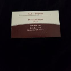 ACE-1 Propane - Front of business card left on my property.