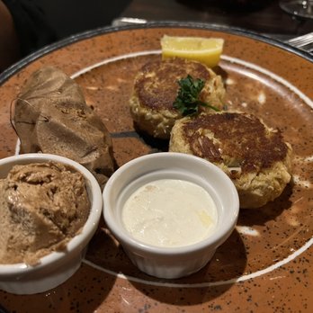 LB One Steakhouse - Crab cakes & baked sweet potato with cinnamon sugar butter. - Steakhouses Near Me - Egg Harbor Township, New Jersey LB One Steakhouse - Crab cakes & baked sweet potato with cinnamon sugar butter. - Steakhouses Near Me - Egg Harbor Township, New Jersey