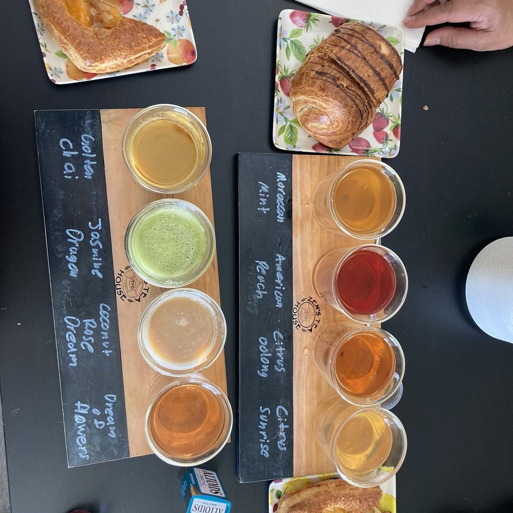 Zen's Tea House - What we ordered: 2 flights, Peach Cobbler Danish, Chocolate Croissant, Turkey and Cheese Croissant. Everything was DELICIOUS. - Tea Rooms Near Me - Norwalk, California Zen's Tea House - What we ordered: 2 flights, Peach Cobbler Danish, Chocolate Croissant, Turkey and Cheese Croissant. Everything was DELICIOUS. - Tea Rooms Near Me - Norwalk, California