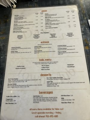 Menu photo 2 Dave's Town Club Delano, MN