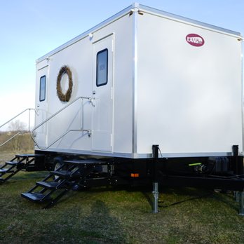 Optimum Restrooms - Here is our Classic model, 5 station restroom trailer. A clean and sleek look for a wedding or outdoor event. - Portable Toilet Services Near Me - Frederick, Maryland