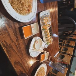 Wasabi - Rock & Roll, Shrimp Tempura, and Spicy Shrimp Roll. Also chicken and shrimp fried rice