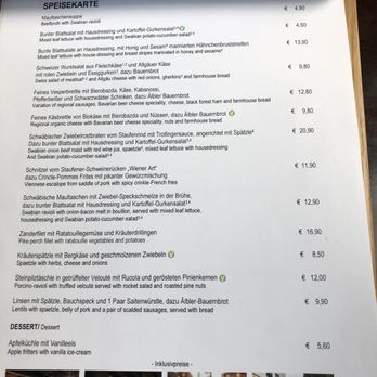 Echterdinger Brauhaus - Main menu - Swabian Near Me - Leinfelden-Echterdingen, BW Echterdinger Brauhaus - Main menu - Swabian Near Me - Leinfelden-Echterdingen, BW