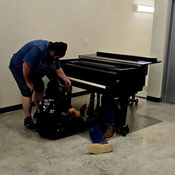 Piano Movers of Texas - Reassembly. The piano technician who worked on and sold us the piano just arrived, so no preasure! - Piano Services Near Me - Red Oak, Texas