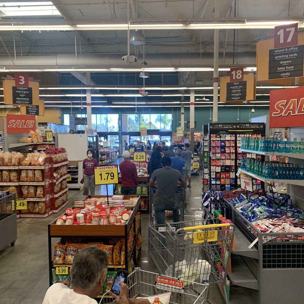 Line going almost to the back of the store.