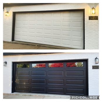 A&E Garage Doors - CHI 4250 in black with plain glass - Garage Door Services Near Me A&E Garage Doors - CHI 4250 in black with plain glass - Garage Door Services Near Me