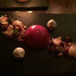 Xapuri - Parfait du Champagne with raspberry, lychee, macadamia nuts n chocolate