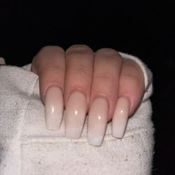 Instyle Nail & Spa - Very long! nice coffin shape, couple of smudges on the ombre.
