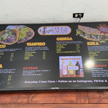 Chula Tacos - Menu - Tacos Near Me - San Diego, California