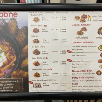 Goobne Chicken - Menu and Restaurant information - Chicken Wings Near Me - Artesia, California