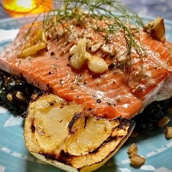 J-Dock Seafood Co - Same Cedar Planked Sockeye Salmon I cooked at an Airbnb we stayed in