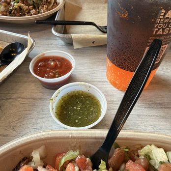 Moe's Southwest Grill - Condiments from condiments bar, also free to customers. Fanta orange soda, and it was nice and bubbly, not flat. - Mexican Near Me - Irondequoit, New York