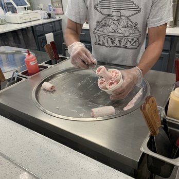 Rollie Rolls Ice Cream - Our 1st Rolled ice-cream, ever! And it looks good - Thai Near Me - Pflugerville, Texas Rollie Rolls Ice Cream - Our 1st Rolled ice-cream, ever! And it looks good - Thai Near Me - Pflugerville, Texas