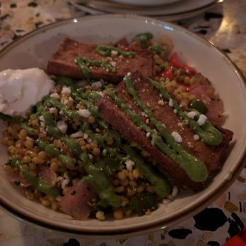 Good Intentions - Pearl couscous with tofu in the Mediterranean dish - Vegan Near Me - St. Petersburg, Florida Good Intentions - Pearl couscous with tofu in the Mediterranean dish - Vegan Near Me - St. Petersburg, Florida