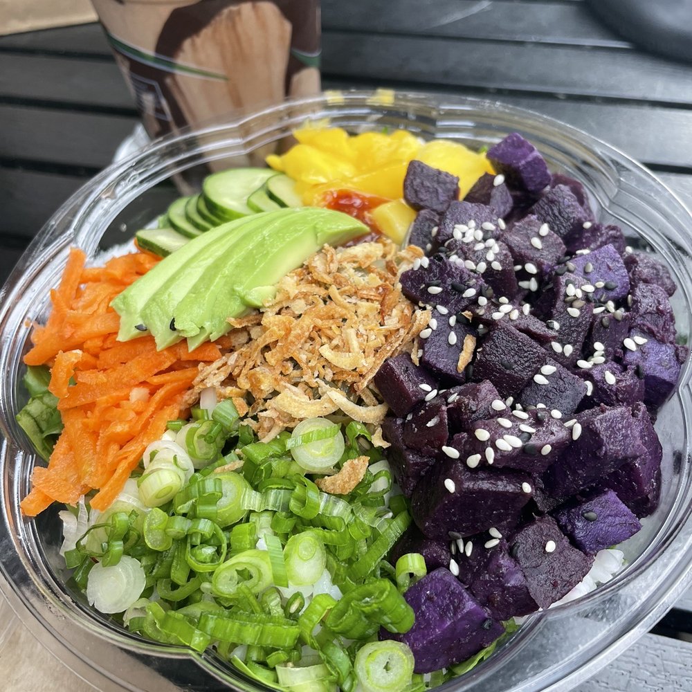 Raleigh Raw Juice Bar & Cafe - Purple Sweet potato faroe munch bowl!!! - Juice Bars & Smoothies Near Me - Raleigh, North Carolina