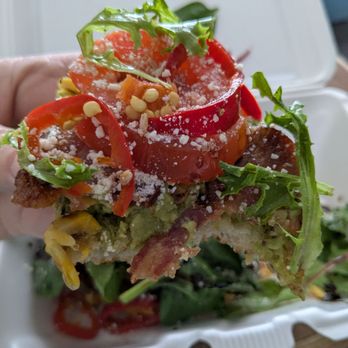 Charlee’s Comfort Kitchen - Removed some of the salad to show tomatoes, avocado bacon - Comfort Food Near Me - Manti, Utah Charlee’s Comfort Kitchen - Removed some of the salad to show tomatoes, avocado bacon - Comfort Food Near Me - Manti, Utah