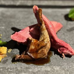 Restaurante Corral de la Moreria - Pigeon in two cooking styles with soft buckwheat risotto:)