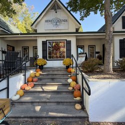 Hidden Grounds Coffee - Entrance decorated for fall