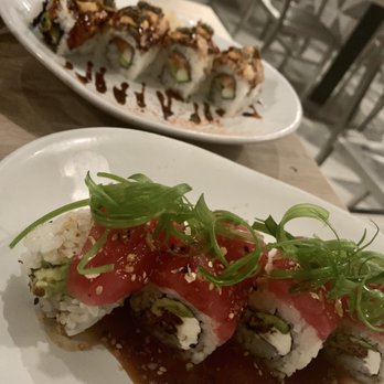 BKK thai kitchen + bar - Krabi Beach (front), Spicy Salmon Popper (back) - Thai Near Me - Corpus Christi, Texas