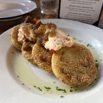 Libby’s Southern Comfort - Fried green tomatoes with pimento cheese. - Southern Near Me - Covington, Kentucky Libby’s Southern Comfort - Fried green tomatoes with pimento cheese. - Southern Near Me - Covington, Kentucky