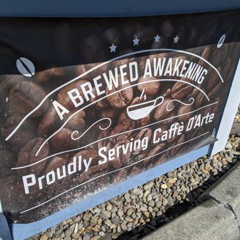 A Brewed Awakening - a sign for a coffee shop - Coffee & Tea Near Me - Edmonds, Washington