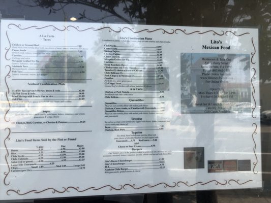 Menu photo 1 Lito's Take  Out Santa Barbara, CA