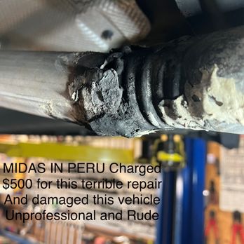Midas - The quality repair you can expect at Midas in Peru Illinois! Shameful, they charged a customer $500.00 for this repair - Tires Near Me - Peru, Illinois