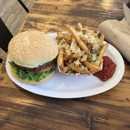 Hamburger, Parmesan Garlic Fries