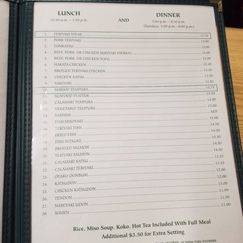 Tokyo Tei - Lunch & Dinner menu as of (4-04-2019)......... - Japanese Near Me - Wailuku, Hawaii Tokyo Tei - Lunch & Dinner menu as of (4-04-2019)......... - Japanese Near Me - Wailuku, Hawaii