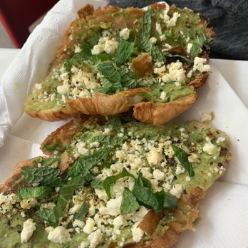 Playfair Cafe - Smashed avocado with feta and mint on a croissant - Coffee & Tea Near Me - The Rocks, NSW Playfair Cafe - Smashed avocado with feta and mint on a croissant - Coffee & Tea Near Me - The Rocks, NSW