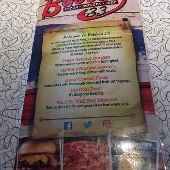 Bubba's 33 - Menu Pg 1 - Pizza Near Me - Clarksville, Indiana Bubba's 33 - Menu Pg 1 - Pizza Near Me - Clarksville, Indiana